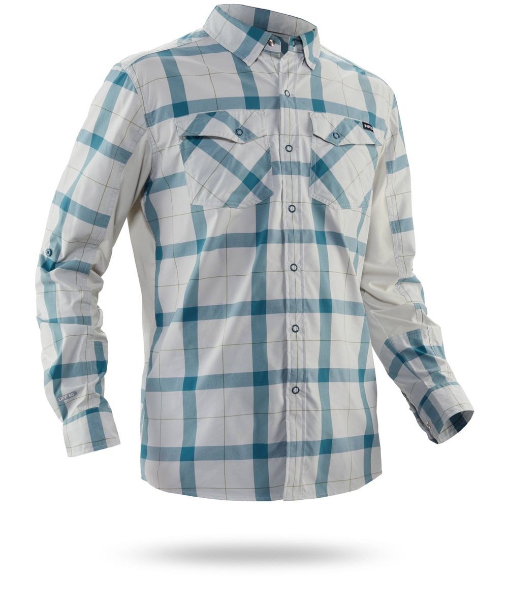 NRS Men Guide Long-Sleeve Shirt, Hydro | Lækker herreskjorte til outdoormanden ægte - Herre - KAJAK FREAK