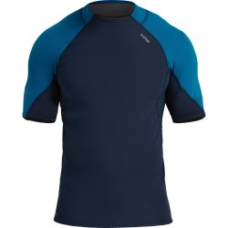NRS I Mens HydroSkin 0.5 Short-Sleeve Shirt Navy/Mykonos