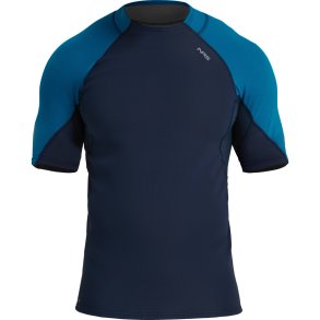 NRS I Mens HydroSkin 0.5 Short-Sleeve Shirt Navy/Mykonos