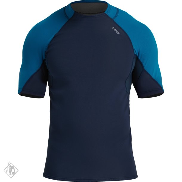 NRS I Mens HydroSkin 0.5 Short-Sleeve Shirt Navy/Mykonos