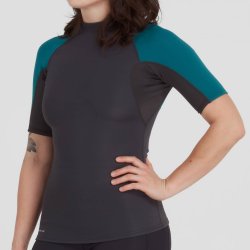 NRS I Womens HydroSkin 0.5 Short-Sleeve Shirt Graphite/Harbor