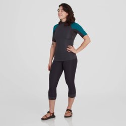 NRS I Womens HydroSkin 0.5 Short-Sleeve Shirt Graphite/Harbor