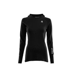 ACLIMA | WarmWool Hood Sweater Women Jet Black 2ND layer | Bekldning Havkajak - Httetrje i Merino