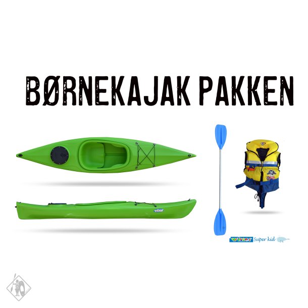 Brnekajak | Havkajak til brn - Komplet med Redningsvest &amp; Pagaj 