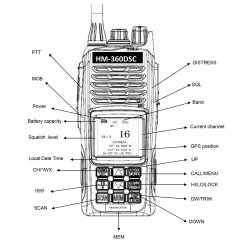 Hndholdt VHF Radio for kajak | HM360 DSC-D VHF Radio 6W