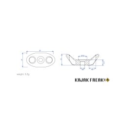 Kayak Gear Double eyelet surface deck fitting