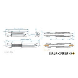 KAYAK GEAR Rorjustering skrue - Cigar (rorskrue)