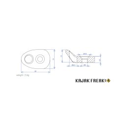 Kayak gear Singel eyelet surface deck fitting 