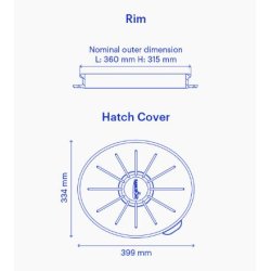 KAJAK SPORT KS (VCP) (HALF) OVAL HATCH 34/30 COVER