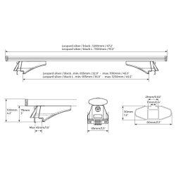  KAJAK FREAK Tagbjle Leopard L komplet | Tagbjler til Havkajak - Transport 