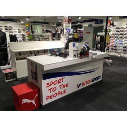 Disk for butik med glasplade